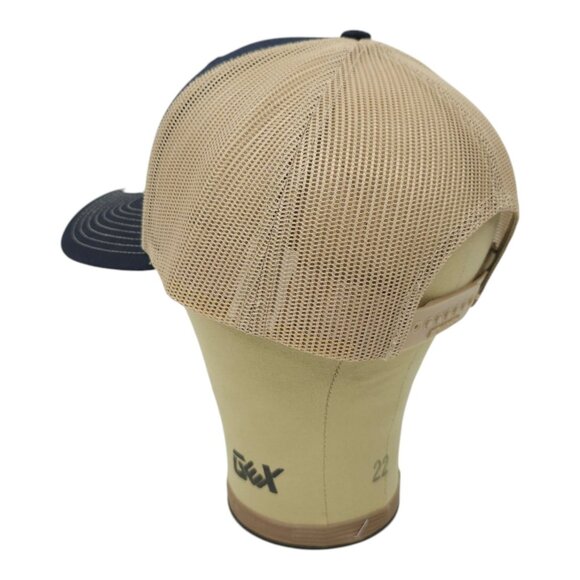 Richardson Blue Gold Embroidered T Logo Mesh Snapback Cap Trucker Baseball Hat - Picture 12 of 13